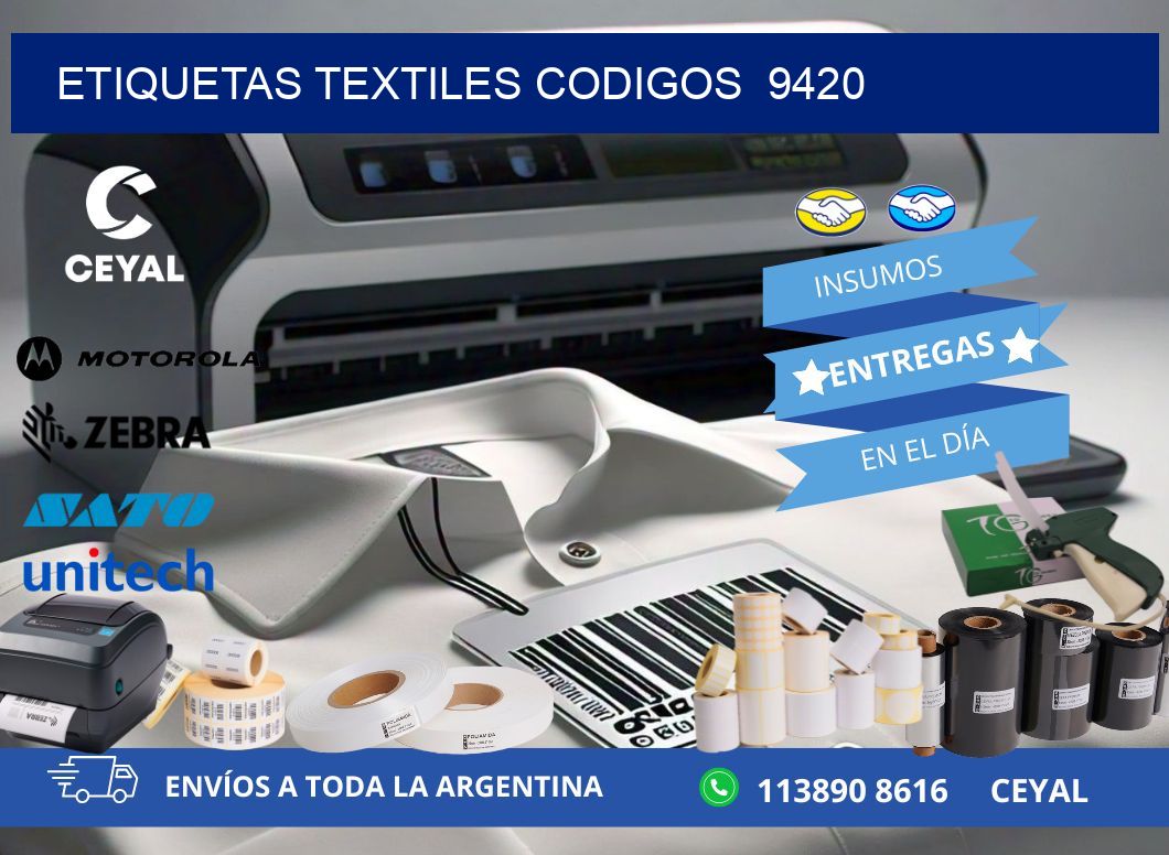 ETIQUETAS TEXTILES CODIGOS  9420