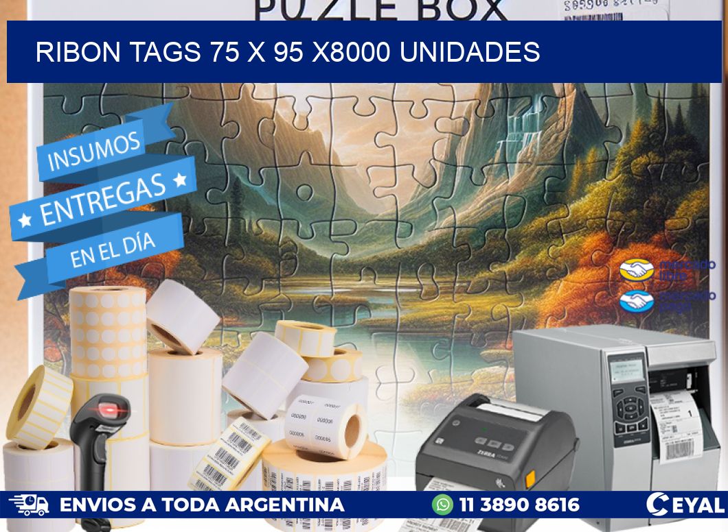 RIBON TAGS 75 x 95 X8000 UNIDADES