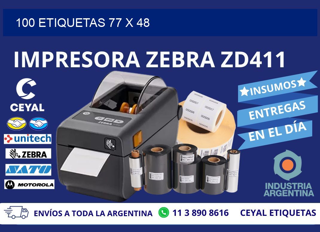 100 ETIQUETAS 77 x 48