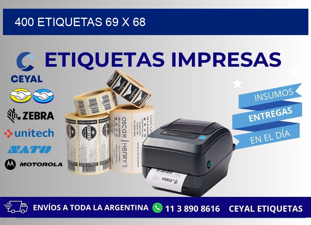 400 ETIQUETAS 69 x 68