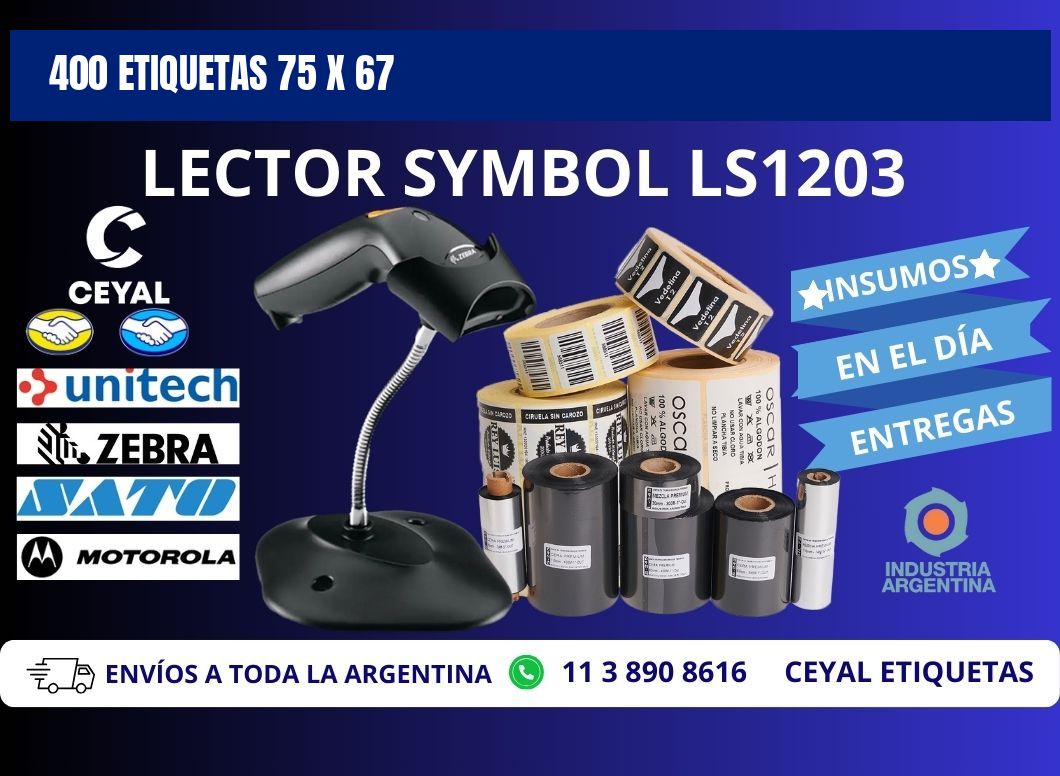 400 ETIQUETAS 75 x 67
