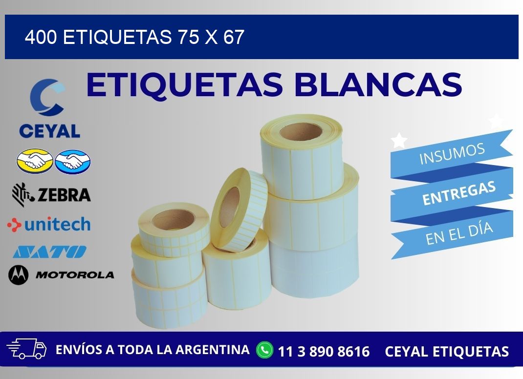 400 ETIQUETAS 75 x 67