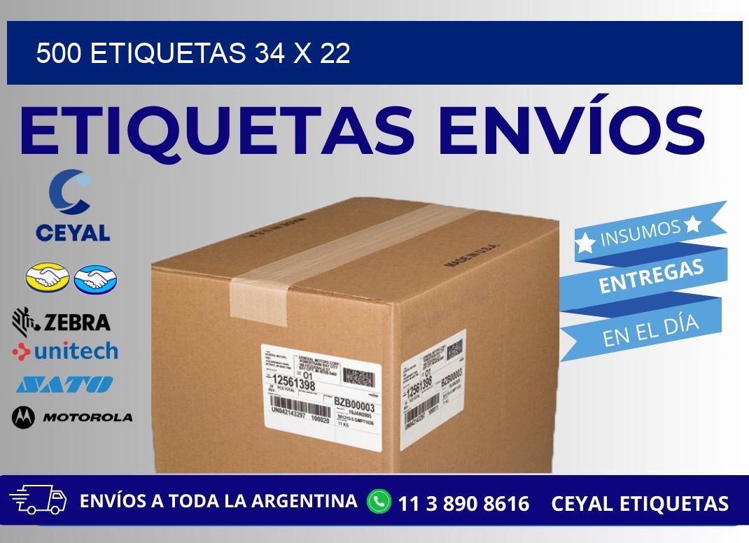 500 ETIQUETAS 34 x 22