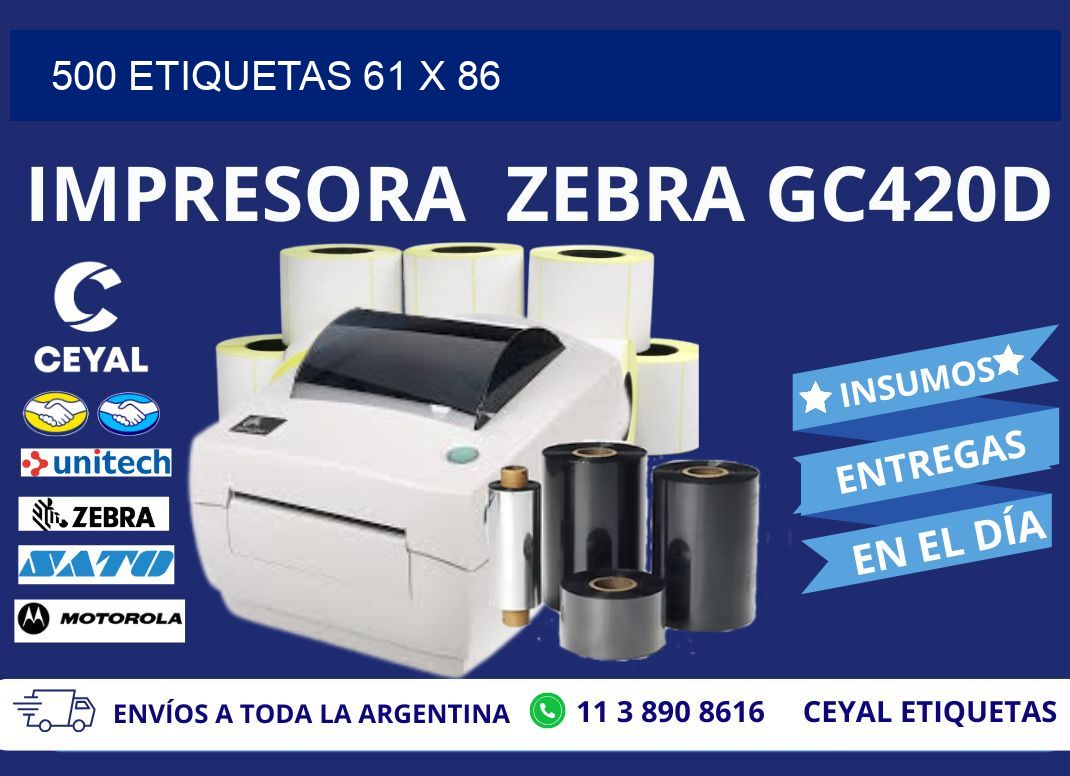 500 ETIQUETAS 61 x 86