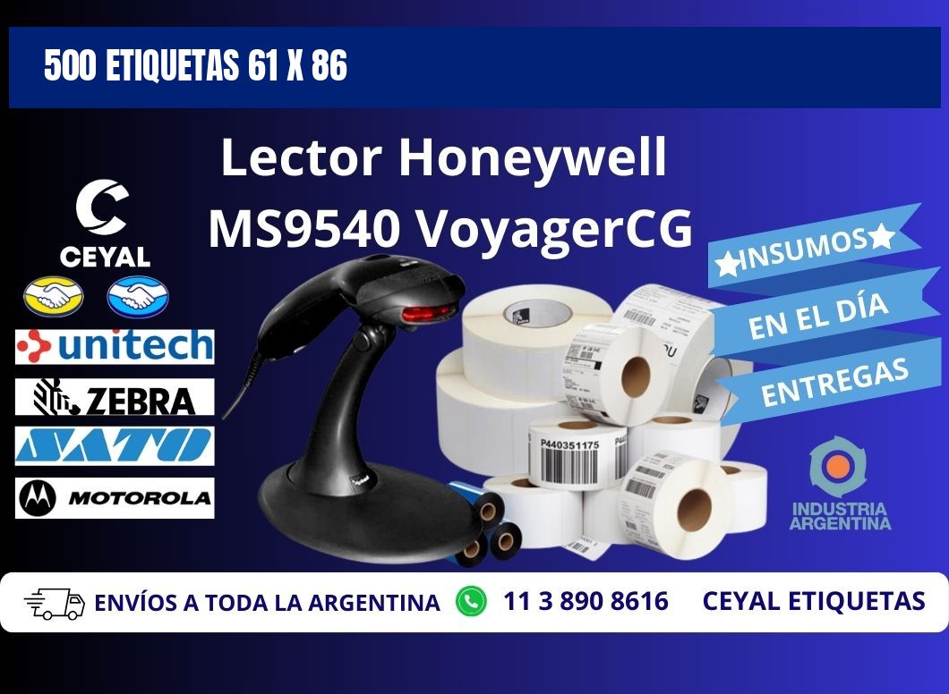 500 ETIQUETAS 61 x 86