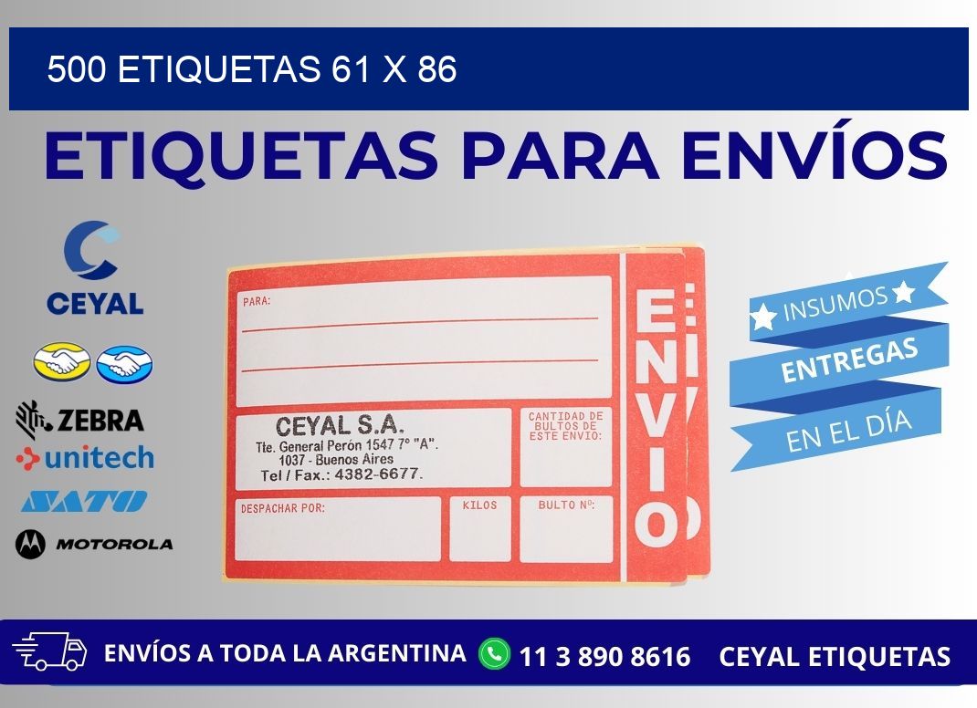 500 ETIQUETAS 61 x 86