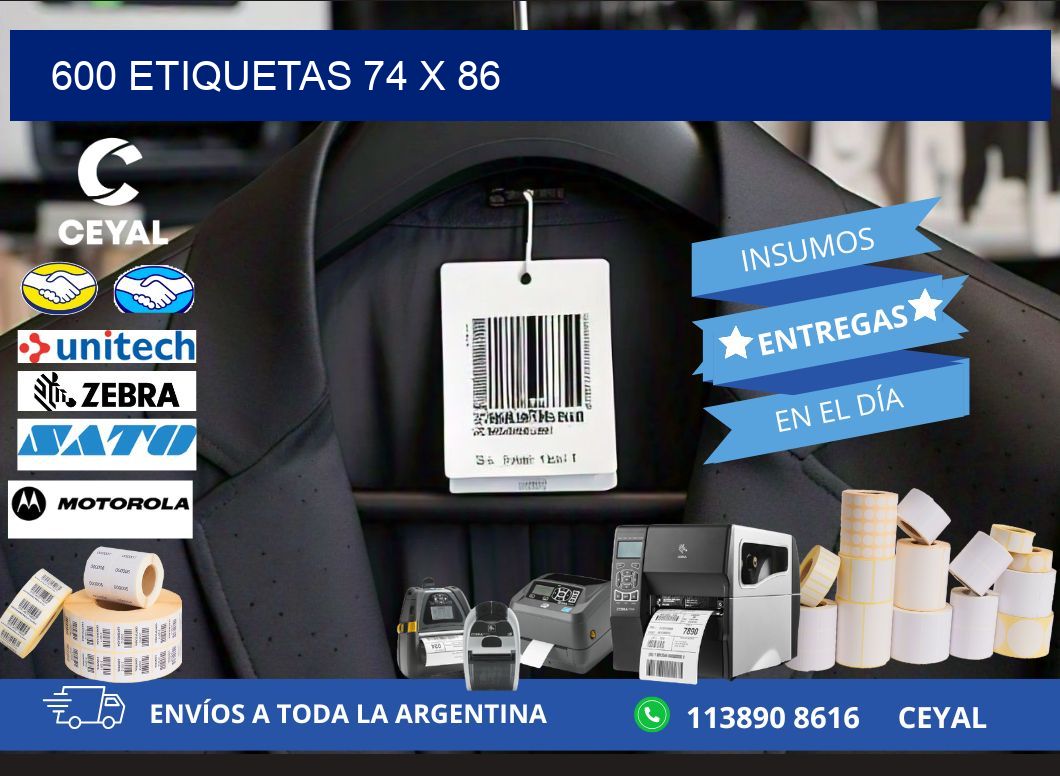 600 ETIQUETAS 74 x 86