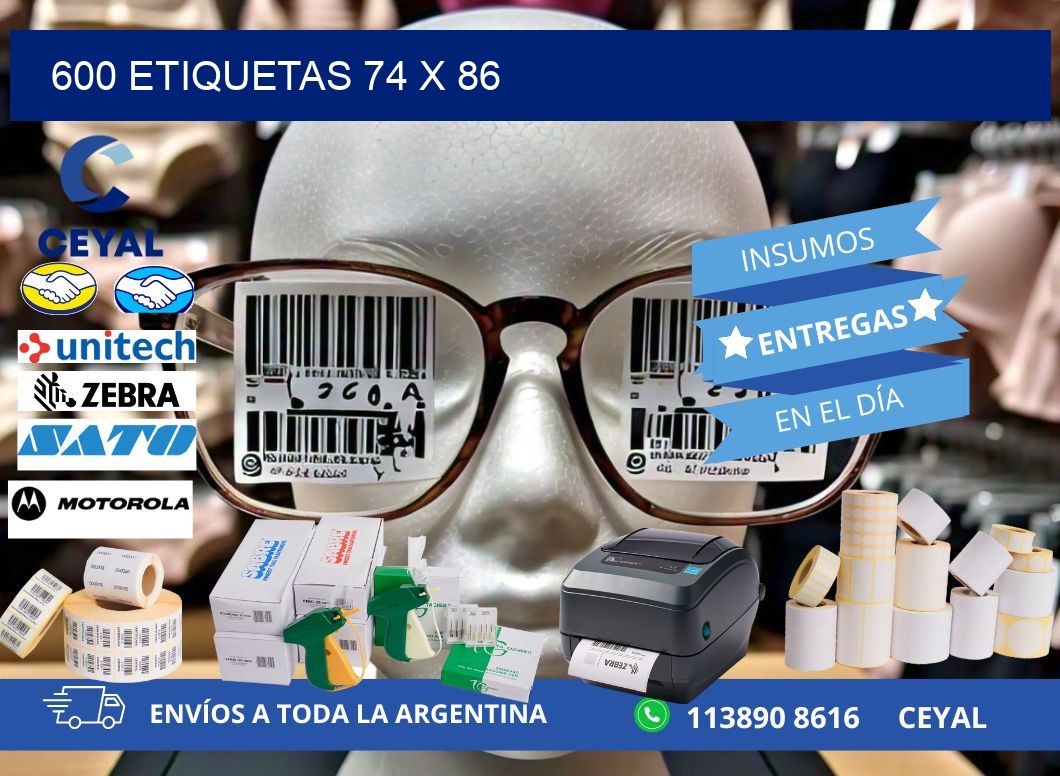 600 ETIQUETAS 74 x 86