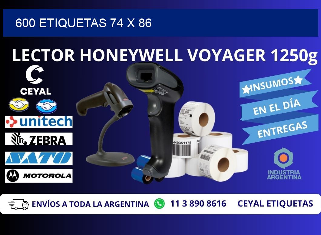 600 ETIQUETAS 74 x 86