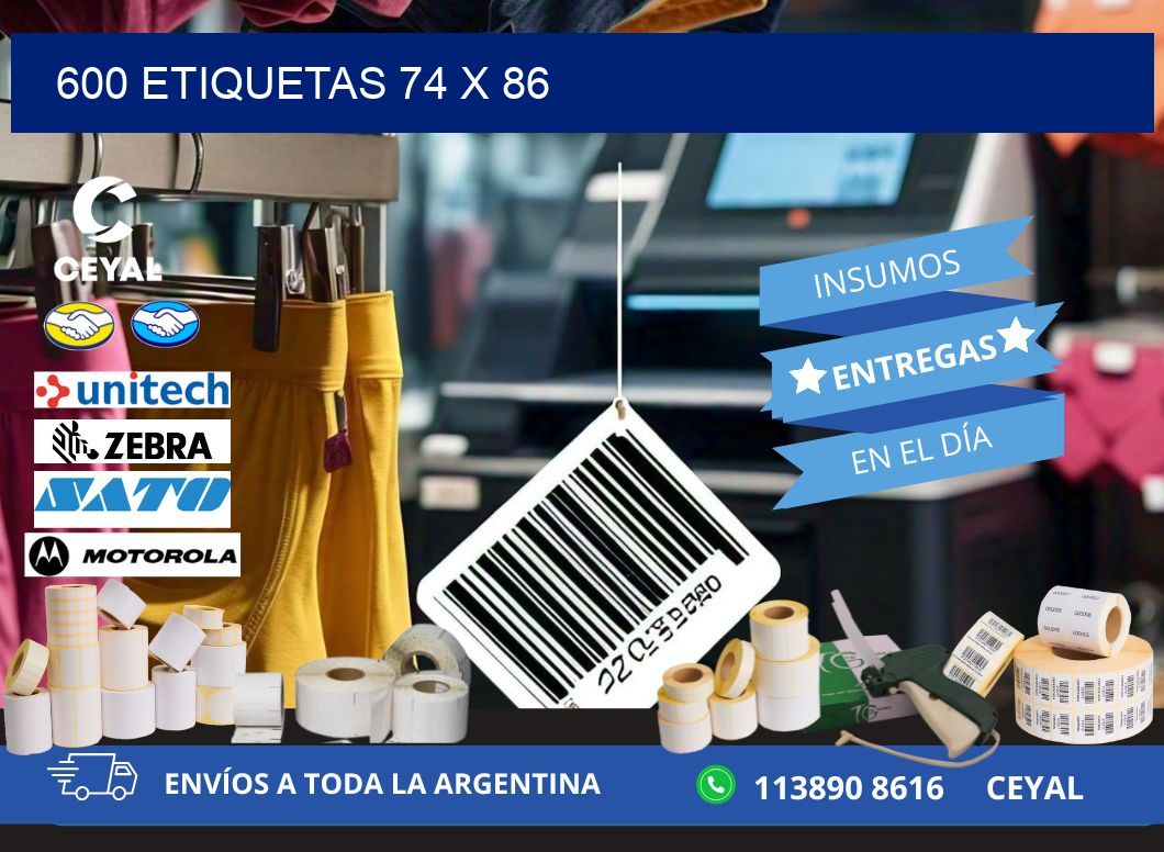 600 ETIQUETAS 74 x 86