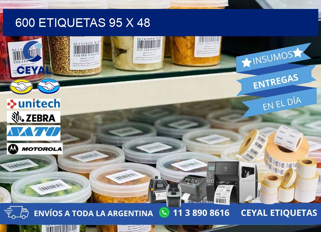 600 ETIQUETAS 95 x 48