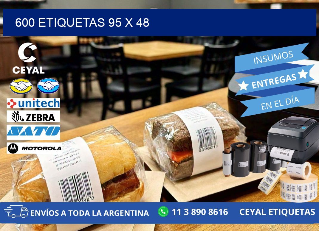 600 ETIQUETAS 95 x 48