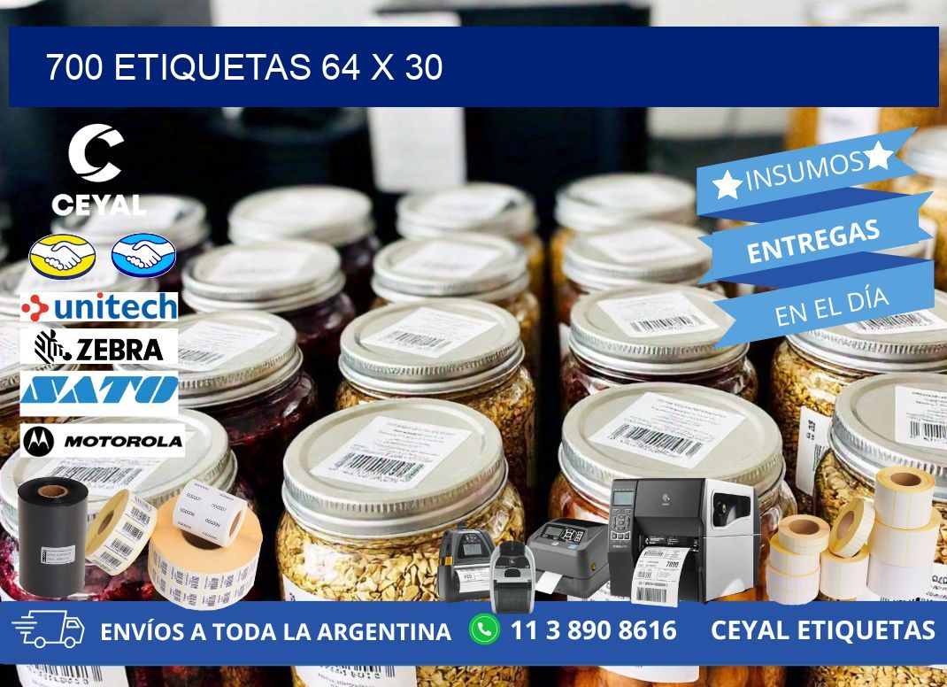 700 ETIQUETAS 64 x 30