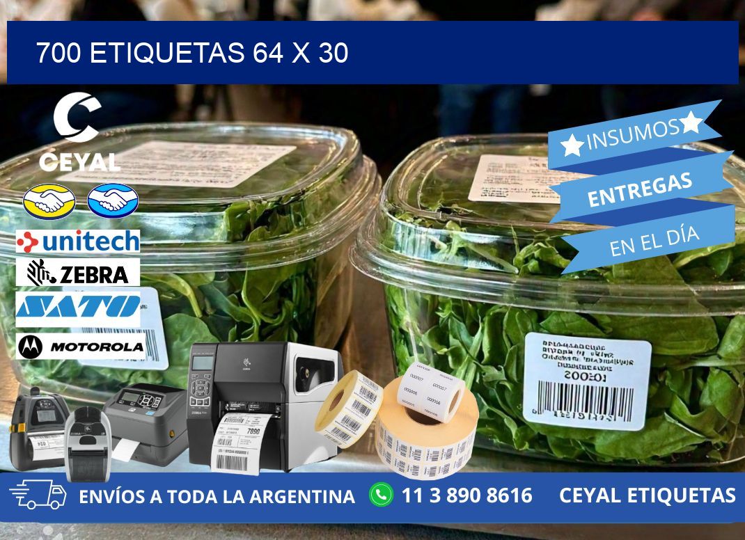 700 ETIQUETAS 64 x 30