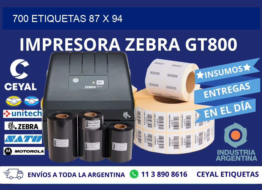 700 ETIQUETAS 87 x 94
