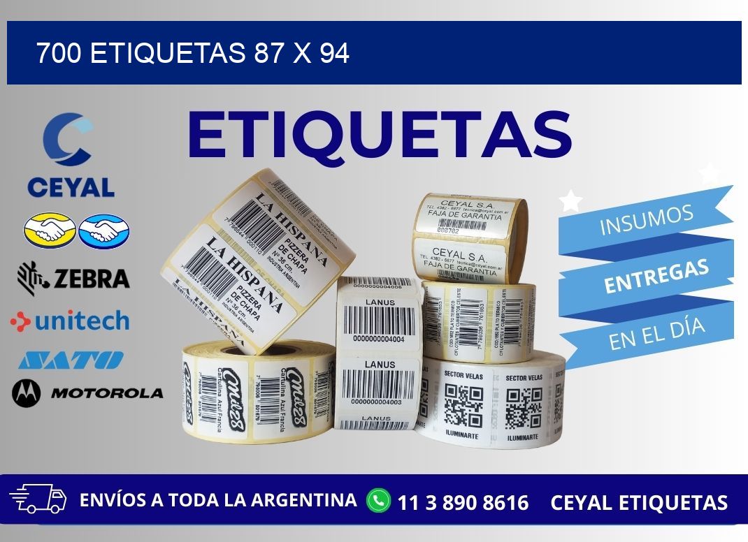 700 ETIQUETAS 87 x 94