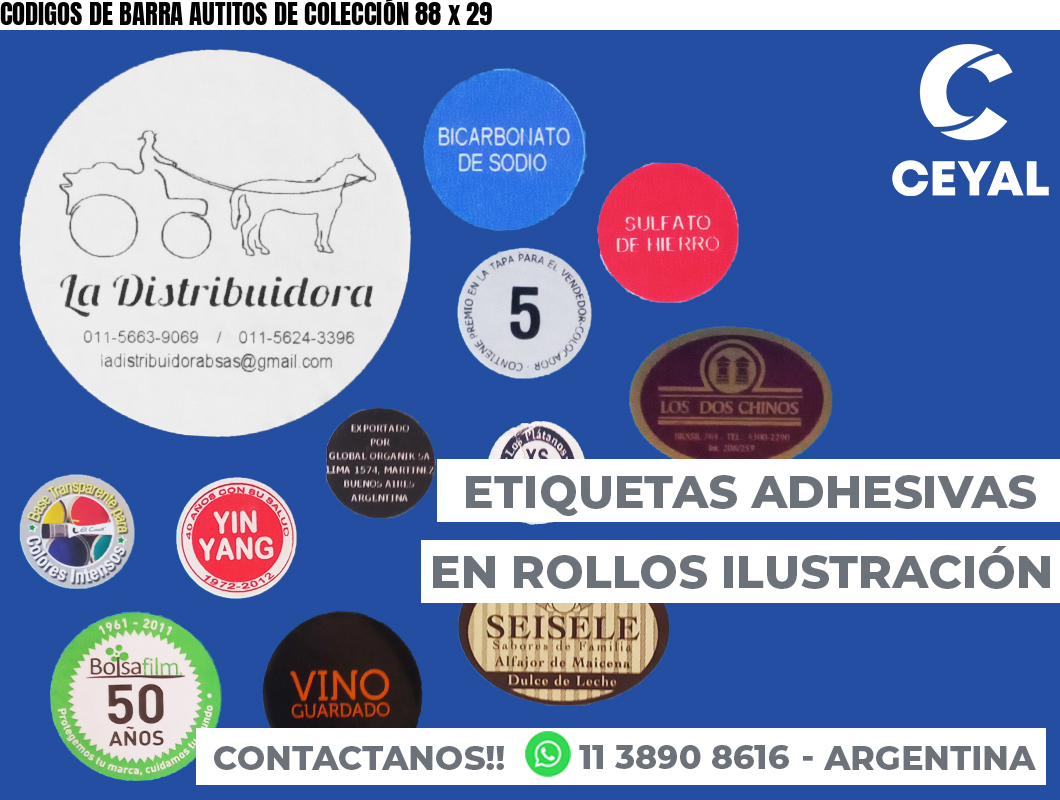 CODIGOS DE BARRA AUTITOS DE COLECCIÓN 88 x 29