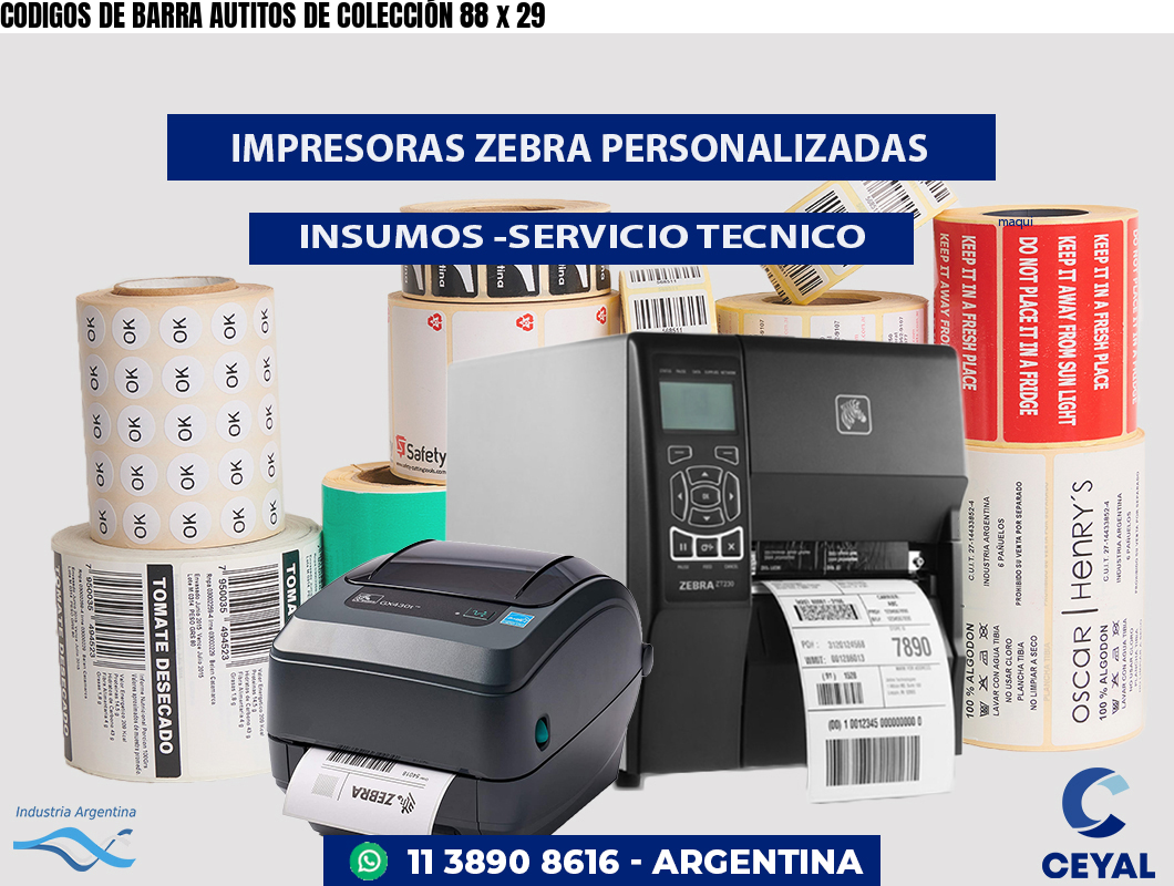 CODIGOS DE BARRA AUTITOS DE COLECCIÓN 88 x 29