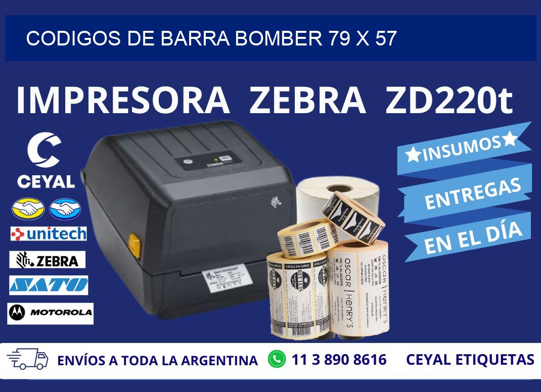 CODIGOS DE BARRA BOMBER 79 x 57