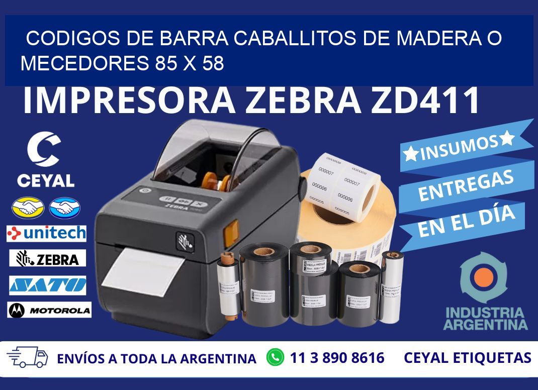CODIGOS DE BARRA CABALLITOS DE MADERA O MECEDORES 85 x 58