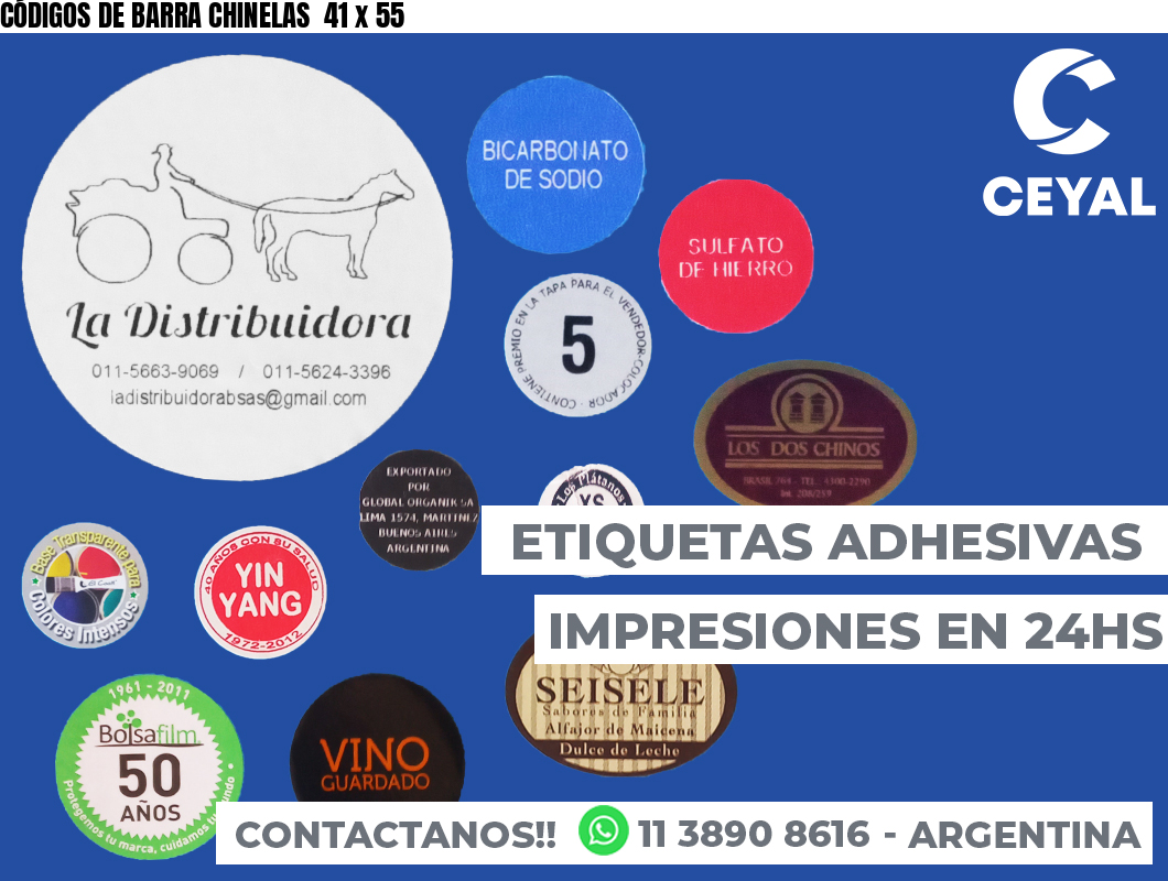 CÓDIGOS DE BARRA CHINELAS  41 x 55