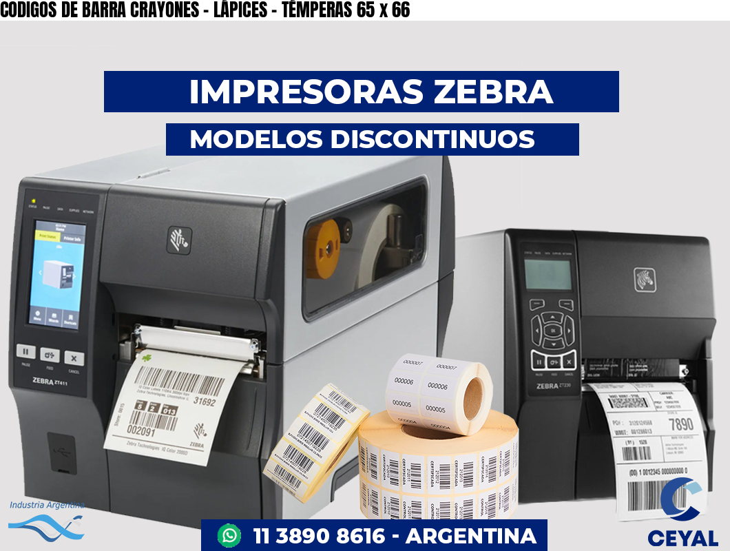 CODIGOS DE BARRA CRAYONES – LÁPICES – TÉMPERAS 65 x 66