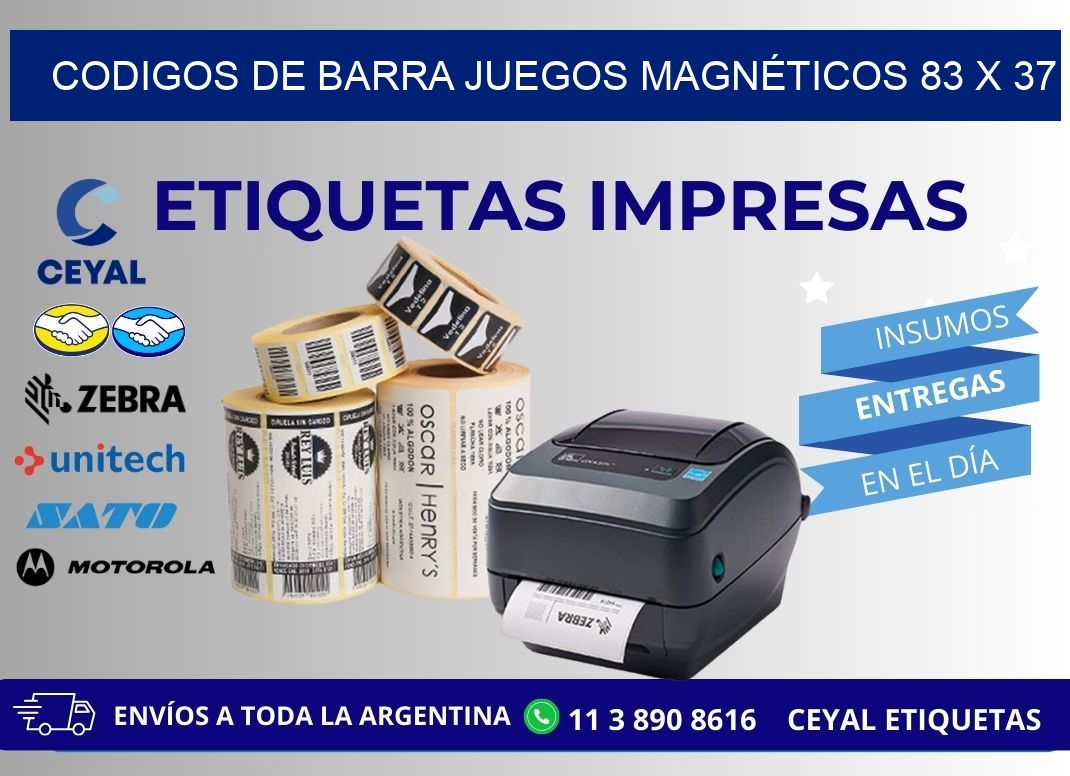 CODIGOS DE BARRA JUEGOS MAGNÉTICOS 83 x 37