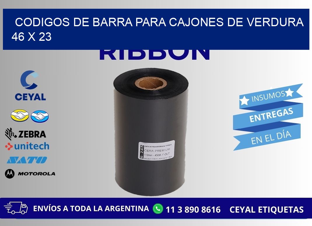 CODIGOS DE BARRA PARA CAJONES DE VERDURA 46 x 23