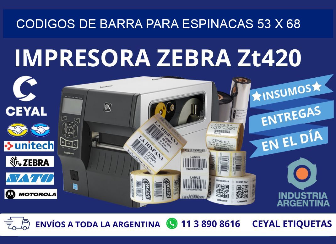 CODIGOS DE BARRA PARA ESPINACAS 53 x 68