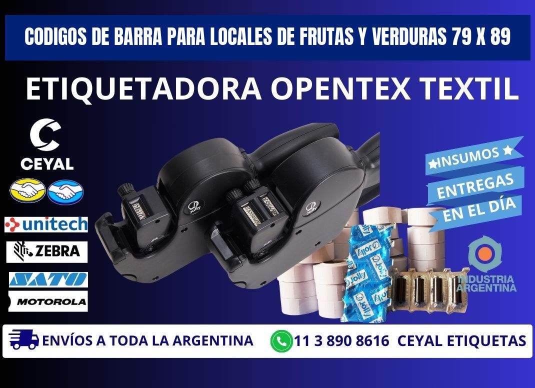 CODIGOS DE BARRA PARA LOCALES DE FRUTAS Y VERDURAS 79 x 89