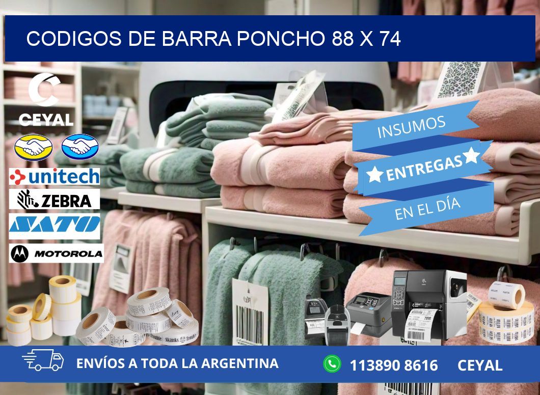 CODIGOS DE BARRA PONCHO 88 x 74