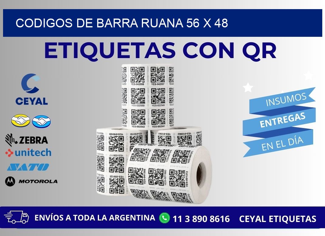 CODIGOS DE BARRA RUANA 56 x 48