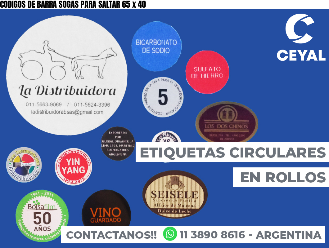 CODIGOS DE BARRA SOGAS PARA SALTAR 65 x 40