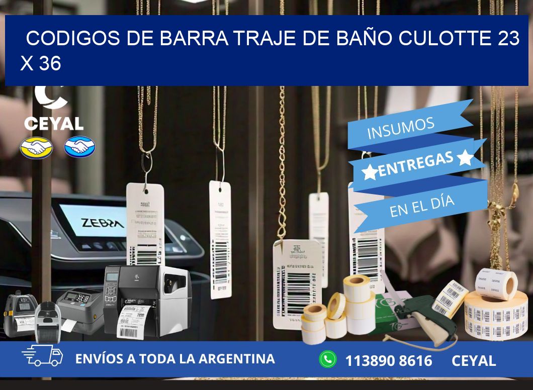 CODIGOS DE BARRA TRAJE DE BAÑO CULOTTE 23 x 36