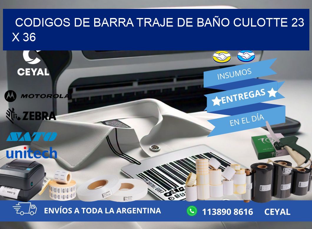 CODIGOS DE BARRA TRAJE DE BAÑO CULOTTE 23 x 36