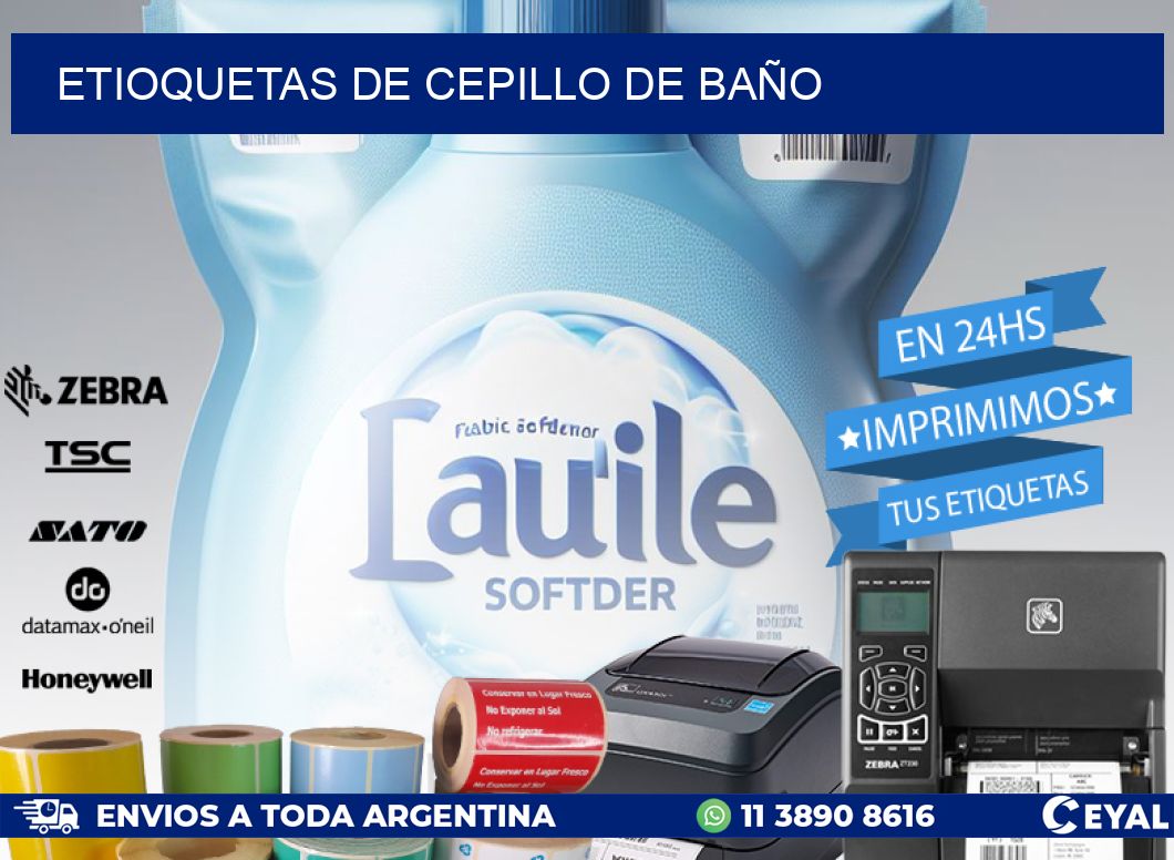 ETIOQUETAS DE CEPILLO DE BAÑO