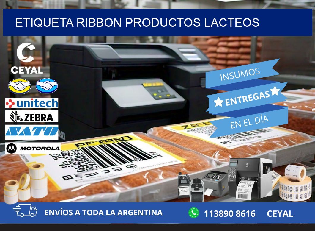 ETIQUETA RIBBON PRODUCTOS LACTEOS