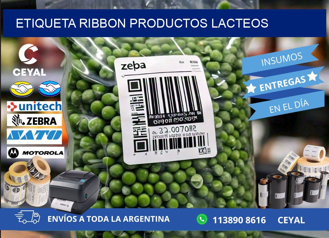 ETIQUETA RIBBON PRODUCTOS LACTEOS