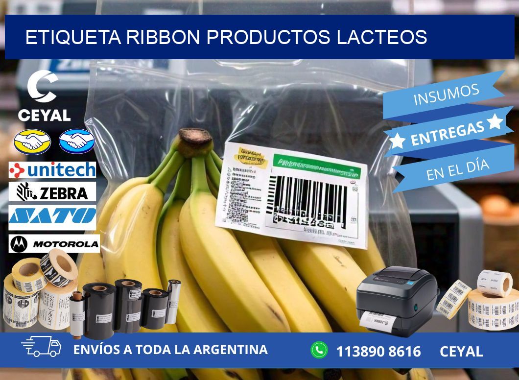 ETIQUETA RIBBON PRODUCTOS LACTEOS