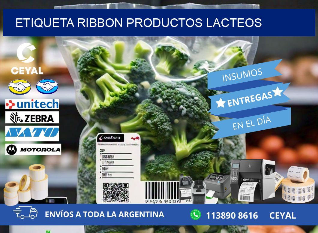 ETIQUETA RIBBON PRODUCTOS LACTEOS