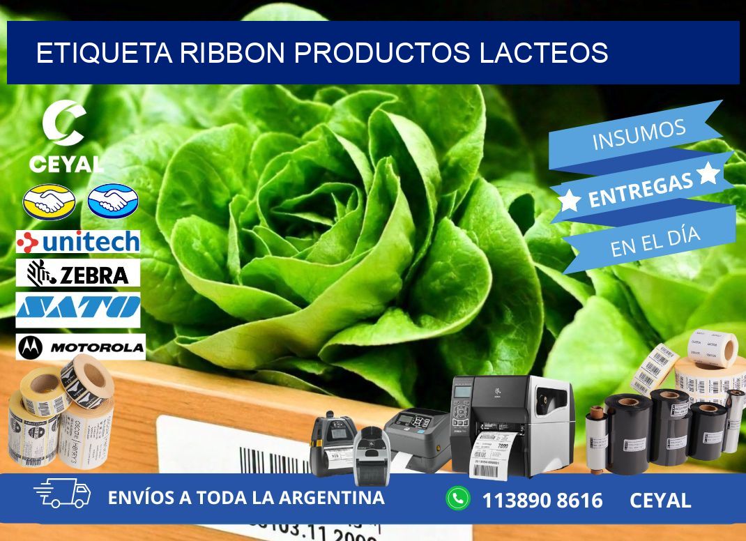 ETIQUETA RIBBON PRODUCTOS LACTEOS