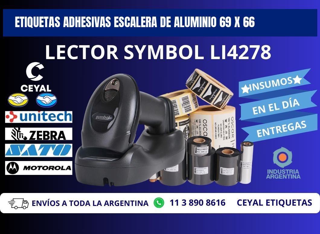 ETIQUETAS ADHESIVAS ESCALERA DE ALUMINIO 69 x 66