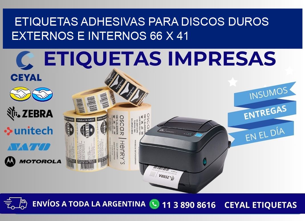 ETIQUETAS ADHESIVAS PARA DISCOS DUROS EXTERNOS E INTERNOS 66 x 41