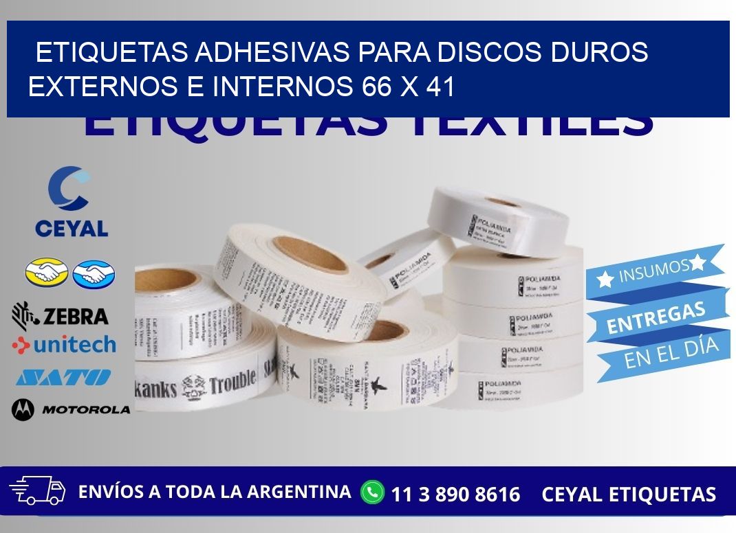 ETIQUETAS ADHESIVAS PARA DISCOS DUROS EXTERNOS E INTERNOS 66 x 41
