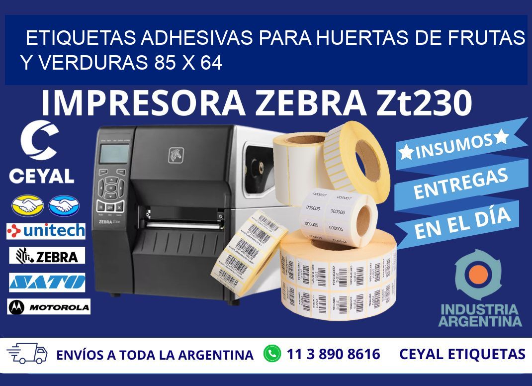 ETIQUETAS ADHESIVAS PARA HUERTAS DE FRUTAS Y VERDURAS 85 x 64