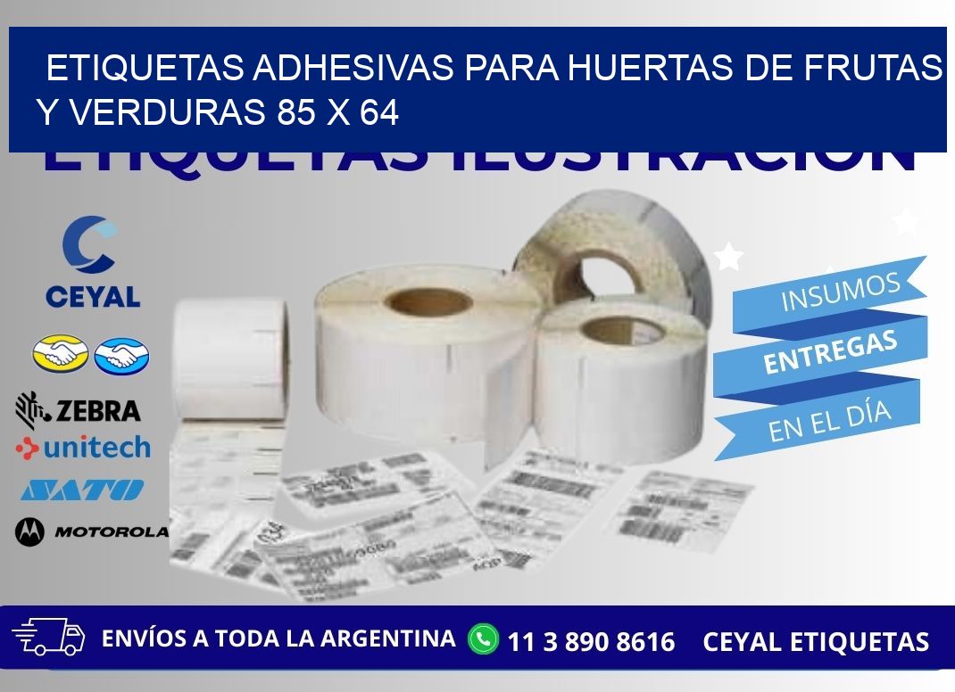 ETIQUETAS ADHESIVAS PARA HUERTAS DE FRUTAS Y VERDURAS 85 x 64