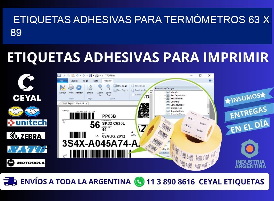 ETIQUETAS ADHESIVAS PARA TERMÓMETROS 63 x 89