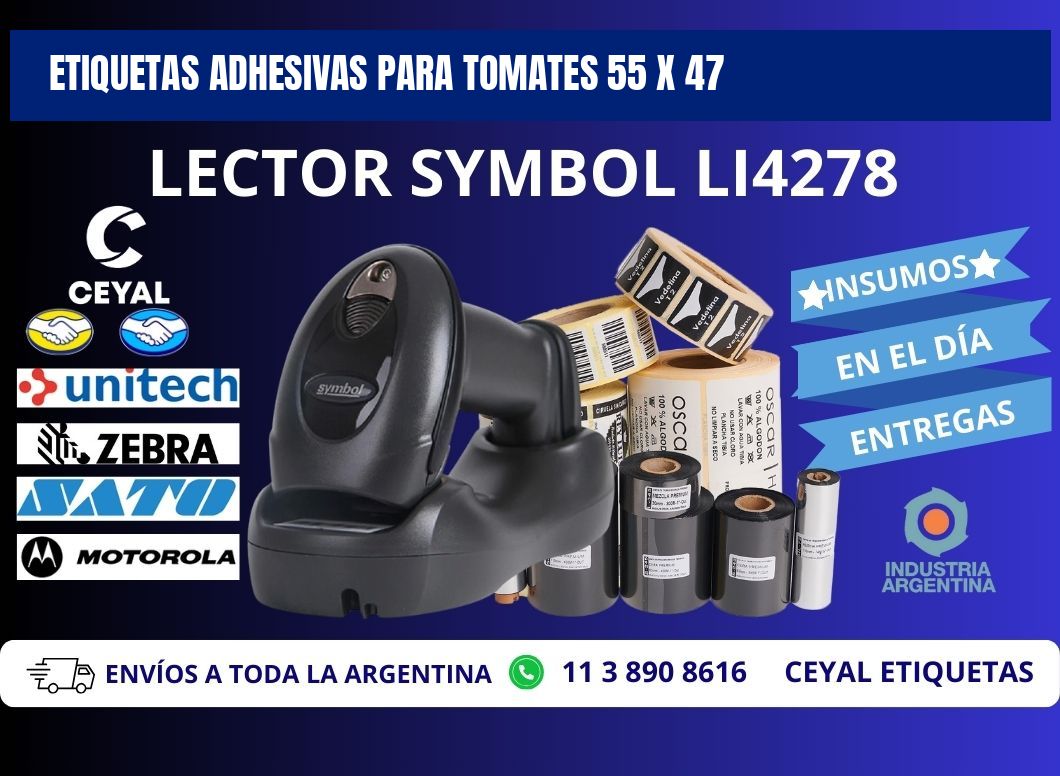 ETIQUETAS ADHESIVAS PARA TOMATES 55 x 47