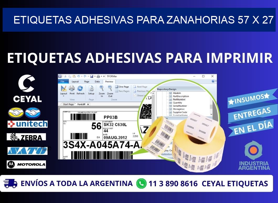 ETIQUETAS ADHESIVAS PARA ZANAHORIAS 57 x 27
