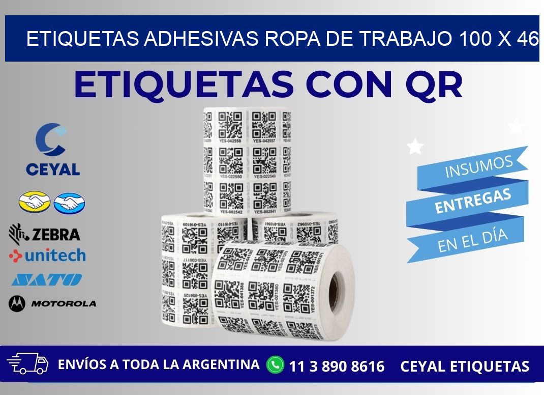 ETIQUETAS ADHESIVAS ROPA DE TRABAJO 100 x 46